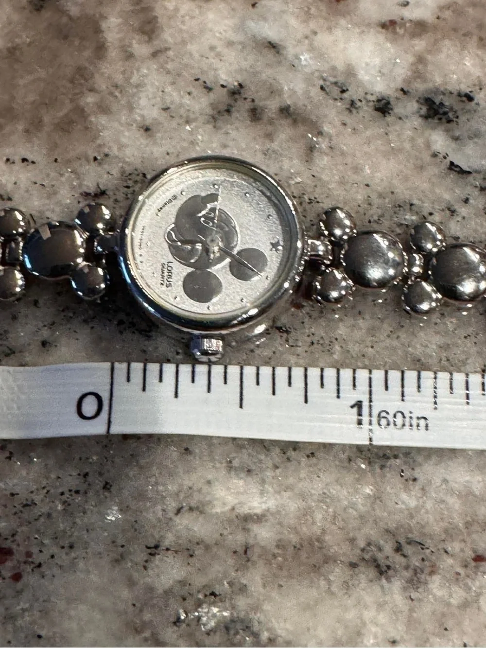 Disney Silver-tone Mickey Mouse Crystal Link Bracelet Watch